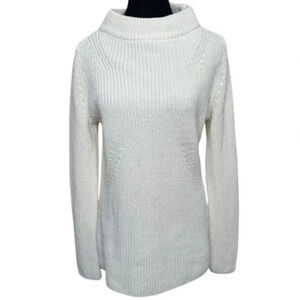 Talbots  Womens Small Chunky Cream Mock Neck Sweater